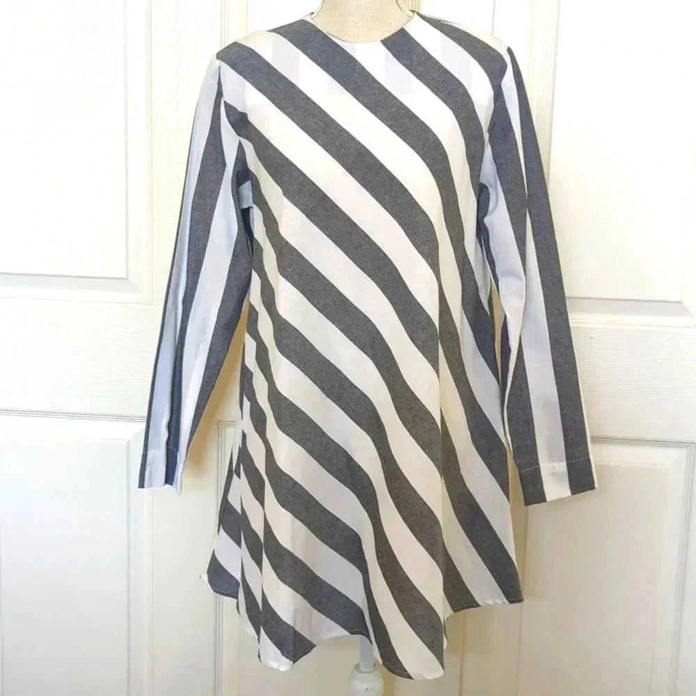 Toit Volant Stripe Shift Cotton Dress